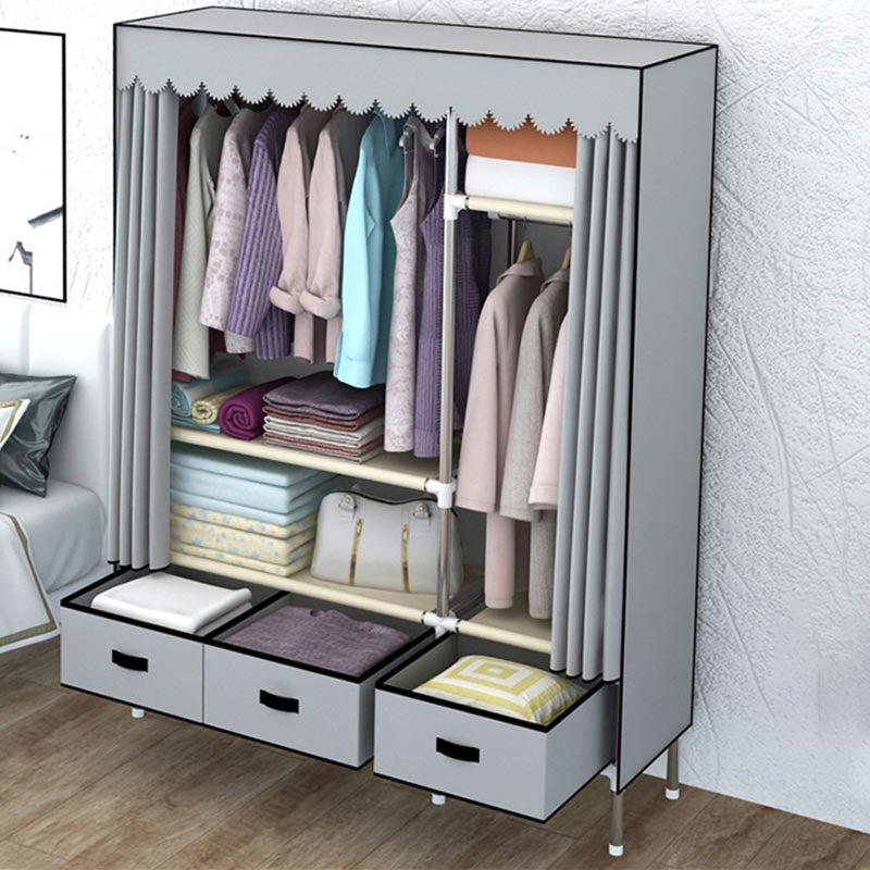 Zeitgenössischer Stil Metallgarderobe 1-Türer-Garderobenschrank, 49,21 "D x 17,72" W x 66,14 "H