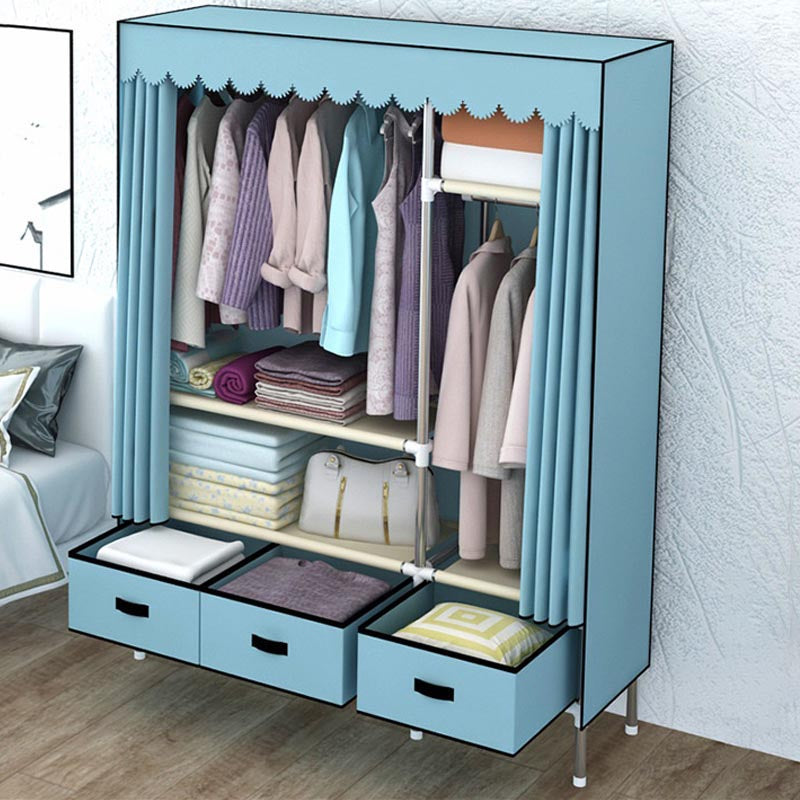 Zeitgenössischer Stil Metallgarderobe 1-Türer-Garderobenschrank, 49,21 "D x 17,72" W x 66,14 "H