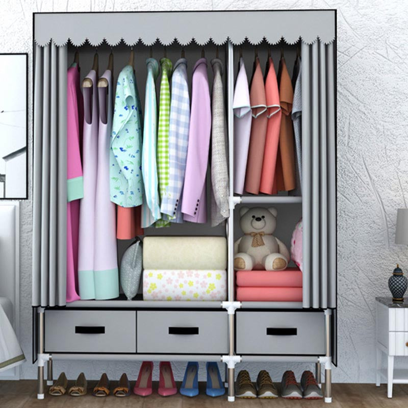 Zeitgenössischer Stil Metallgarderobe 1-Türer-Garderobenschrank, 49,21 "D x 17,72" W x 66,14 "H