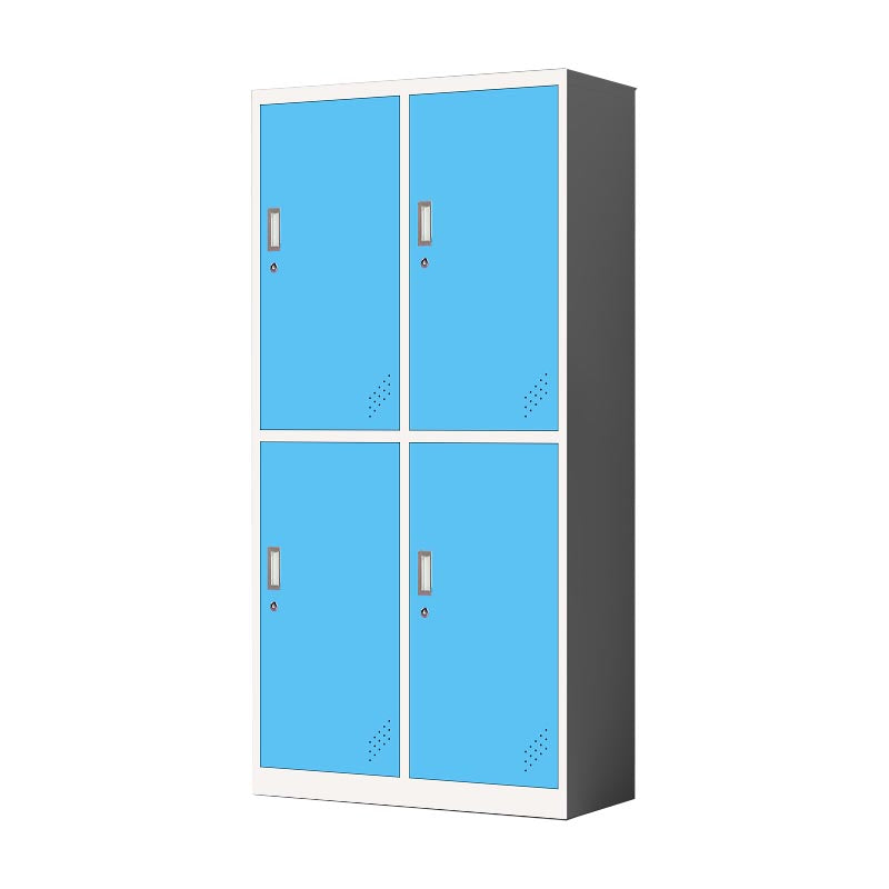 Metal Matte Finish Cabinet Contemporary Style Storage Cabinet with Hinged Doors Blue 4 Clearhalo 'Armoires & Wardrobes' 'armoires_wardrobes' 'Bedroom Furniture' 'furn' 'furn_armoires_wardrobes' 'Furniture' 5933351