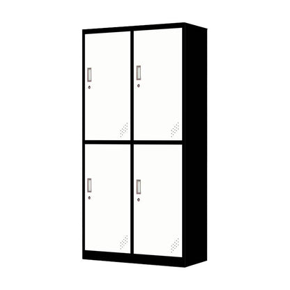 Metal Matte Finish Cabinet Contemporary Style Storage Cabinet with Hinged Doors Black White 4 Clearhalo 'Armoires & Wardrobes' 'armoires_wardrobes' 'Bedroom Furniture' 'furn' 'furn_armoires_wardrobes' 'Furniture' 5933355