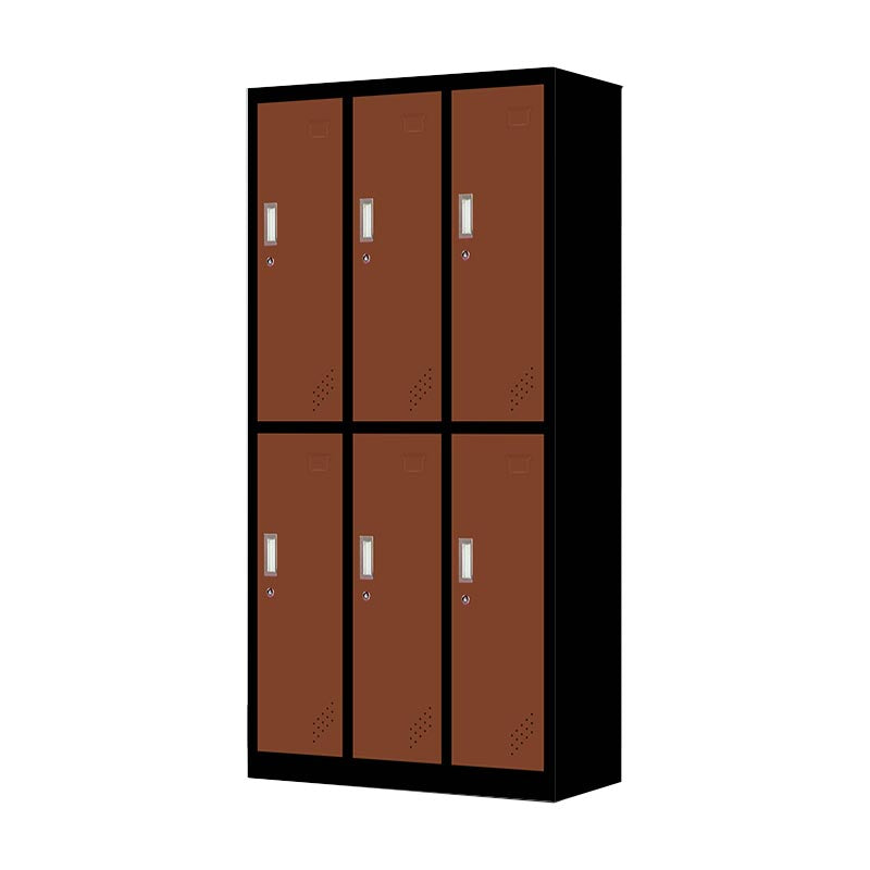 Metal Matte Finish Cabinet Contemporary Style Storage Cabinet with Hinged Doors Brown 6 Clearhalo 'Armoires & Wardrobes' 'armoires_wardrobes' 'Bedroom Furniture' 'furn' 'furn_armoires_wardrobes' 'Furniture' 5933360