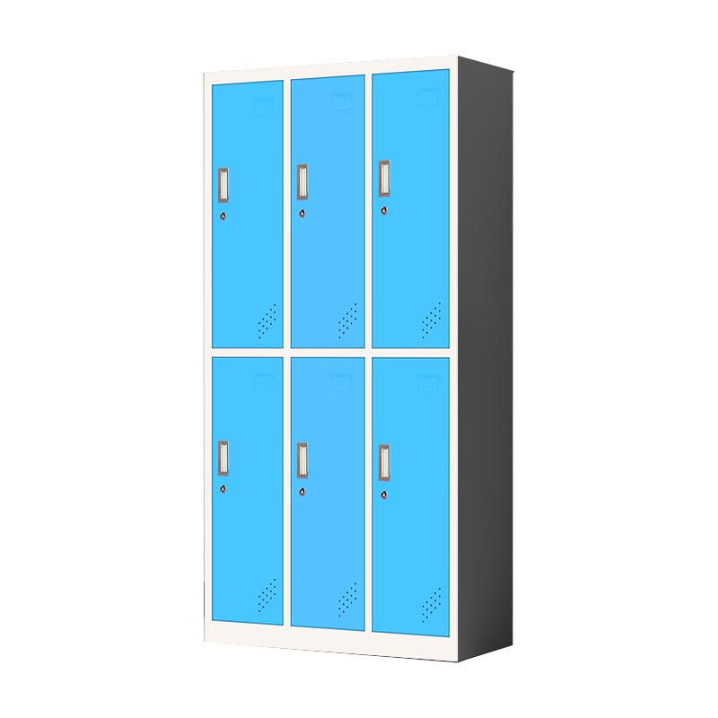 Metal Matte Finish Cabinet Contemporary Style Storage Cabinet with Hinged Doors Blue 6 Clearhalo 'Armoires & Wardrobes' 'armoires_wardrobes' 'Bedroom Furniture' 'furn' 'furn_armoires_wardrobes' 'Furniture' 5933362