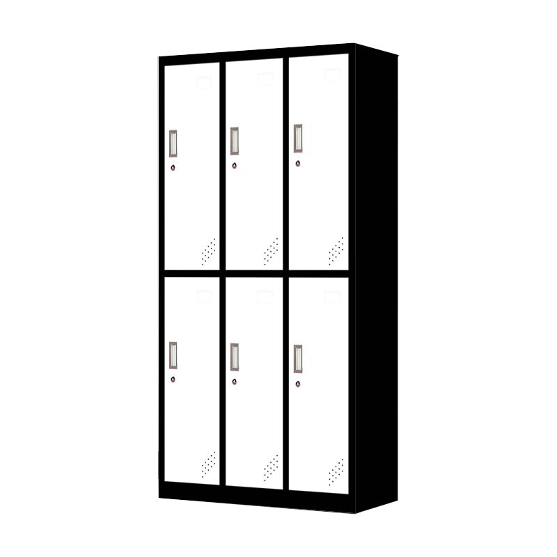 Metal Matte Finish Cabinet Contemporary Style Storage Cabinet with Hinged Doors Black White 6 Clearhalo 'Armoires & Wardrobes' 'armoires_wardrobes' 'Bedroom Furniture' 'furn' 'furn_armoires_wardrobes' 'Furniture' 5933366