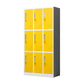 Metal Matte Finish Cabinet Contemporary Style Storage Cabinet with Hinged Doors Yellow 9 Clearhalo 'Armoires & Wardrobes' 'armoires_wardrobes' 'Bedroom Furniture' 'furn' 'furn_armoires_wardrobes' 'Furniture' 5933371