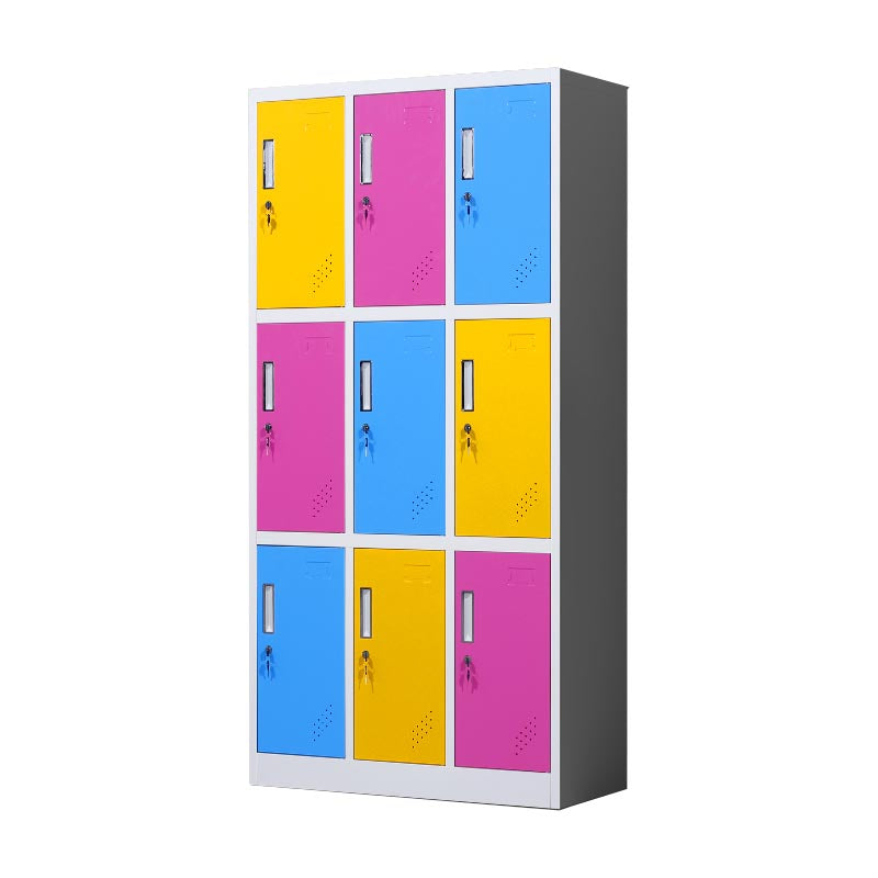 Metal Matte Finish Cabinet Contemporary Style Storage Cabinet with Hinged Doors Multi-Color 9 Clearhalo 'Armoires & Wardrobes' 'armoires_wardrobes' 'Bedroom Furniture' 'furn' 'furn_armoires_wardrobes' 'Furniture' 5933374