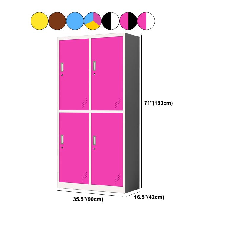 Metal Matte Finish Cabinet Contemporary Style Storage Cabinet with Hinged Doors Clearhalo 'Armoires & Wardrobes' 'armoires_wardrobes' 'Bedroom Furniture' 'furn' 'furn_armoires_wardrobes' 'Furniture' 5933379