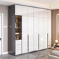 Contemporary Wooden Wardrobe White Colour Wardrobe Closet with Garment Rod