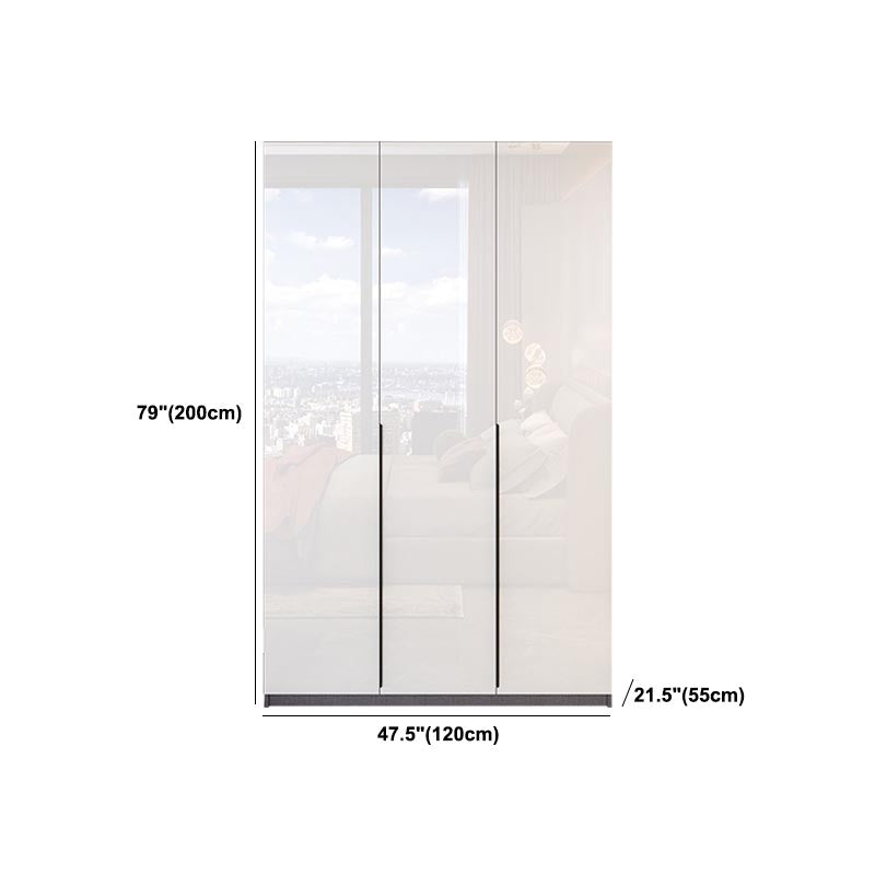 Contemporary Wooden Wardrobe White Colour Wardrobe Closet with Garment Rod
