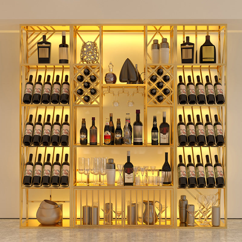 Rack de porte-vin en métal de luxe autoportant avec un casier à vin étagère 78,7 "H