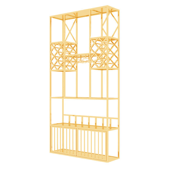 Luxe metalen wijnhouder rek vrijstaand met plankwijnrek 78.7 "h
