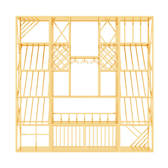 Luxe metalen wijnhouder rek vrijstaand met plankwijnrek 78.7 "h