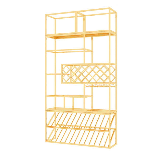 Luxe metalen wijnhouder rek vrijstaand met plankwijnrek 78.7 "h