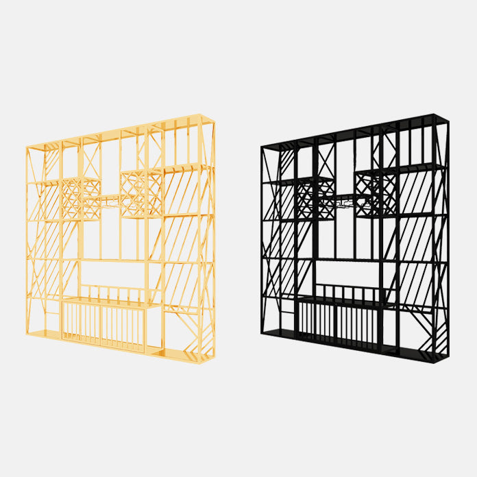 Rack de porte-vin en métal de luxe autoportant avec un casier à vin étagère 78,7 "H