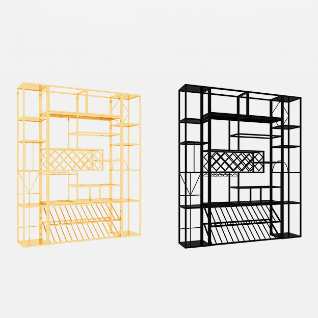 Luxe metalen wijnhouder rek vrijstaand met plankwijnrek 78.7 "h