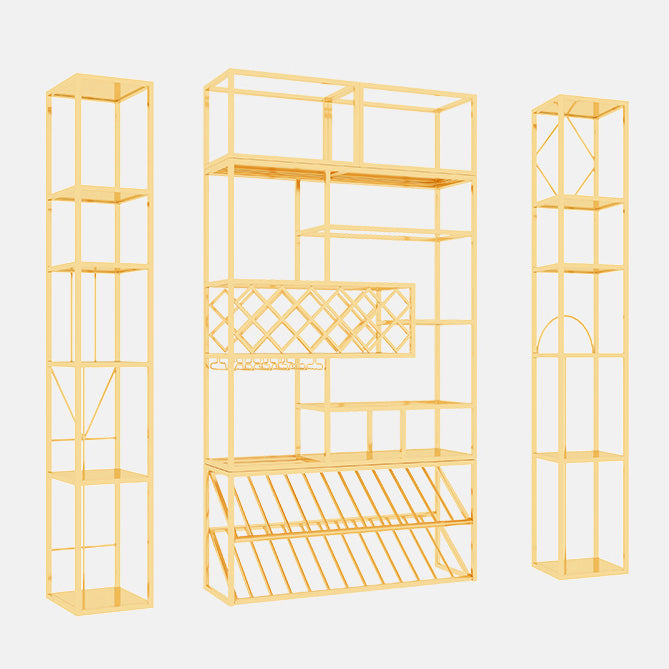 Rack de porte-vin en métal de luxe autoportant avec un casier à vin étagère 78,7 "H