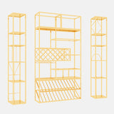 Luxury Metal Wine Holder Rack Freestanding with Shelf Wine Rack 78.7"H