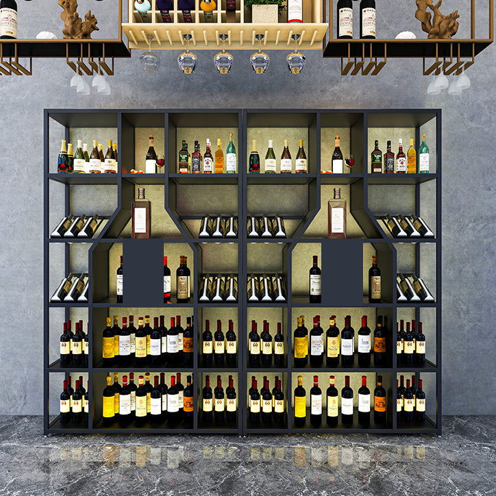 Metal Floor Wine Bottle Rack Glam Wine Bottle Holder with Shelf Clearhalo 'furn' 'furn_wine_racks' 'Furniture' 'Kitchen & Dining Furniture' 'Wine Racks' 'wine_racks' 5933497