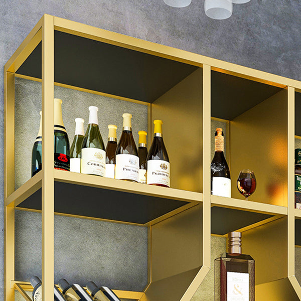 Metal Floor Wine Bottle Rack Glam Wine Bottle Holder with Shelf Clearhalo 'furn' 'furn_wine_racks' 'Furniture' 'Kitchen & Dining Furniture' 'Wine Racks' 'wine_racks' 5933500