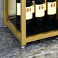 Metal Floor Wine Bottle Rack Glam Wine Bottle Holder with Shelf Clearhalo 'furn' 'furn_wine_racks' 'Furniture' 'Kitchen & Dining Furniture' 'Wine Racks' 'wine_racks' 5933503