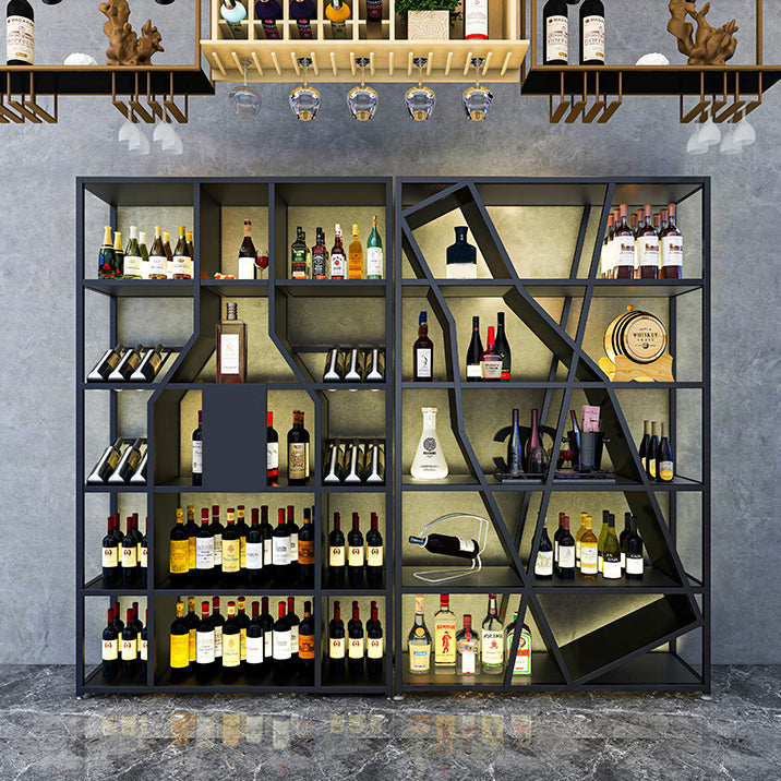 Metal Floor Wine Bottle Rack Glam Wine Bottle Holder with Shelf Clearhalo 'furn' 'furn_wine_racks' 'Furniture' 'Kitchen & Dining Furniture' 'Wine Racks' 'wine_racks' 5933507