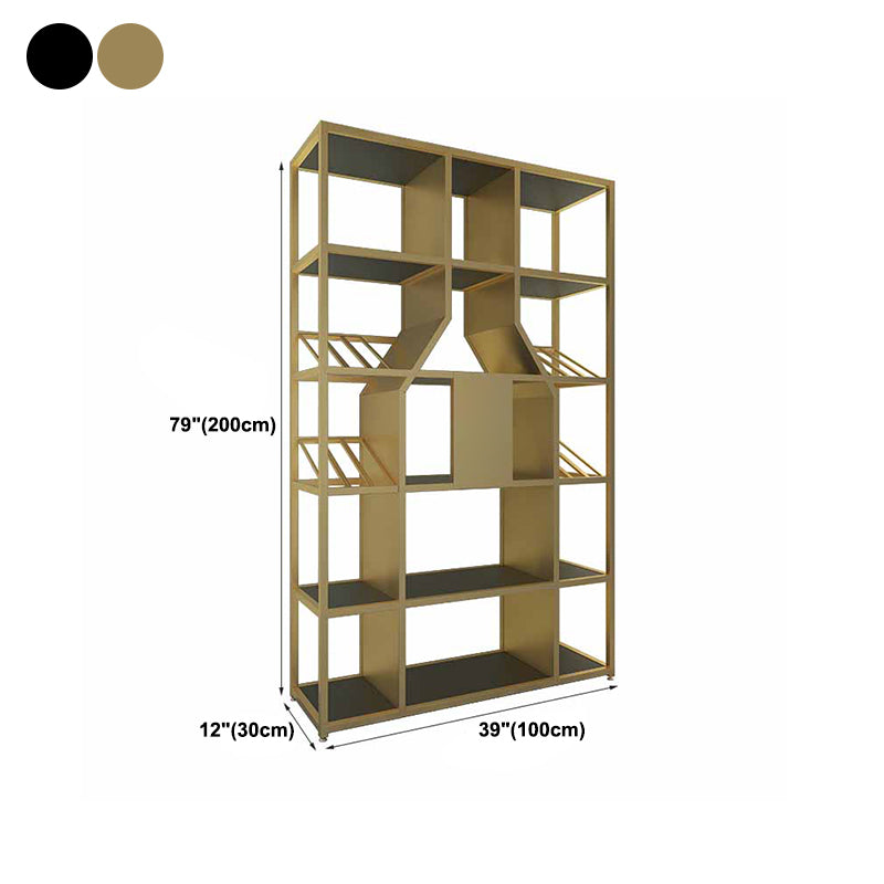 Metal Floor Wine Bottle Rack Glam Wine Bottle Holder with Shelf Clearhalo 'furn' 'furn_wine_racks' 'Furniture' 'Kitchen & Dining Furniture' 'Wine Racks' 'wine_racks' 5933510