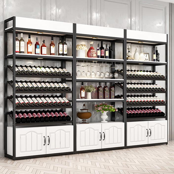 Mid-Century Modern Wine Holder Floor Solid Wood Wine Rack with Shelf Clearhalo 'furn' 'furn_wine_racks' 'Furniture' 'Kitchen & Dining Furniture' 'Wine Racks' 'wine_racks' 5933589