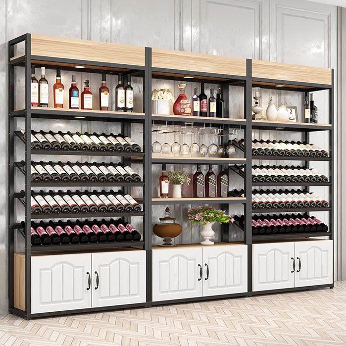 Mid-Century Modern Wine Holder Floor Solid Wood Wine Rack with Shelf Clearhalo 'furn' 'furn_wine_racks' 'Furniture' 'Kitchen & Dining Furniture' 'Wine Racks' 'wine_racks' 5933592