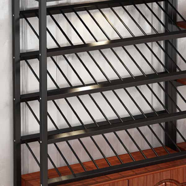 Mid-Century Modern Wine Holder Floor Solid Wood Wine Rack with Shelf Clearhalo 'furn' 'furn_wine_racks' 'Furniture' 'Kitchen & Dining Furniture' 'Wine Racks' 'wine_racks' 5933596