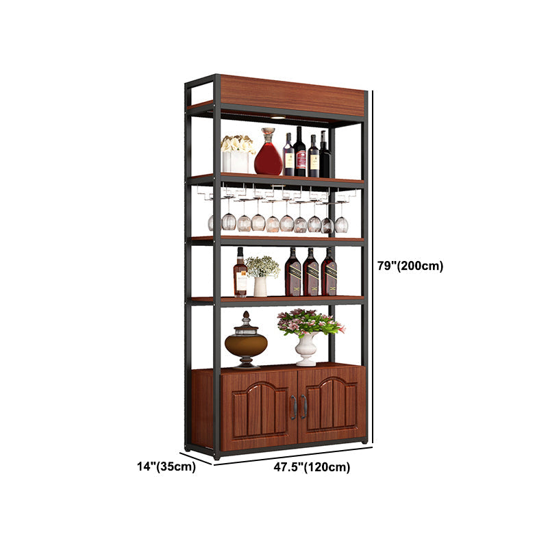 Mid-Century Modern Wine Holder Floor Solid Wood Wine Rack with Shelf Clearhalo 'furn' 'furn_wine_racks' 'Furniture' 'Kitchen & Dining Furniture' 'Wine Racks' 'wine_racks' 5933609