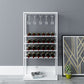 Modern Floor Wine Holder Rack Stemware Holder Metal Wine Rack 23.6"L x 9.8"W x 47.2"H Gloss White Clearhalo 'furn' 'furn_wine_racks' 'Furniture' 'Kitchen & Dining Furniture' 'Wine Racks' 'wine_racks' 5933623