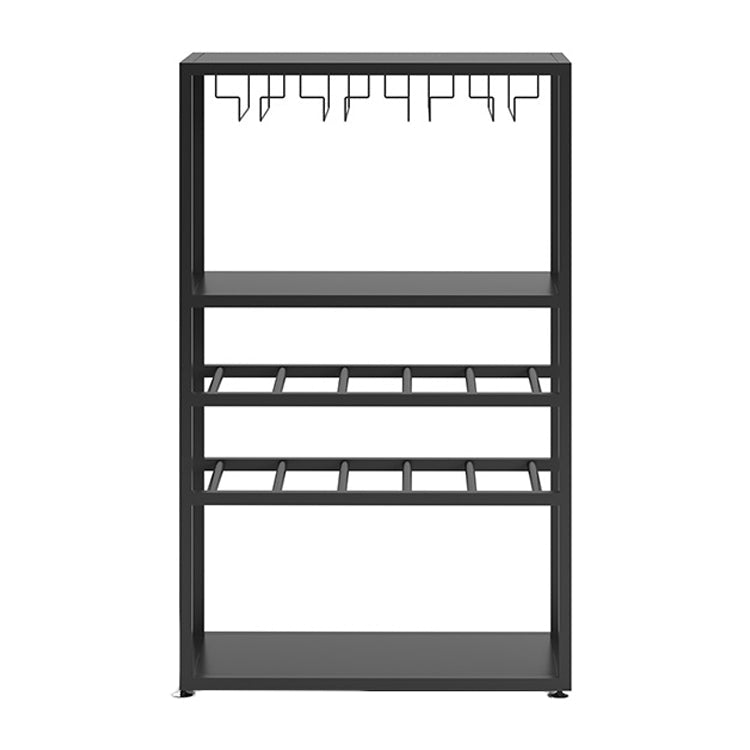 Modern Floor Wine Holder Rack Stemware Holder Metal Wine Rack 19.7"L x 9.8"W x 31.5"H Black Clearhalo 'furn' 'furn_wine_racks' 'Furniture' 'Kitchen & Dining Furniture' 'Wine Racks' 'wine_racks' 5933626