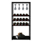 Modern Floor Wine Holder Rack Stemware Holder Metal Wine Rack 19.7"L x 9.8"W x 39.4"H Matte Black Clearhalo 'furn' 'furn_wine_racks' 'Furniture' 'Kitchen & Dining Furniture' 'Wine Racks' 'wine_racks' 5933631