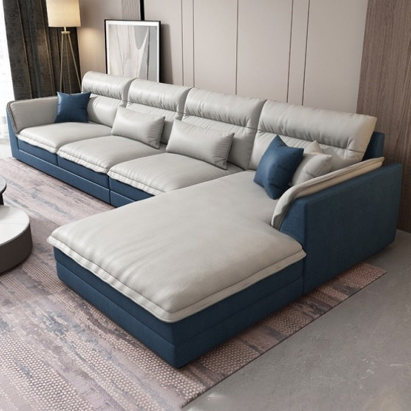 Moderne sectionals faux lederen kussen bovenarm sectionals. 134 inch