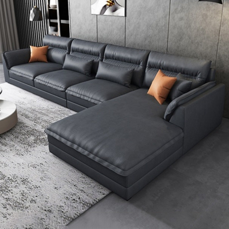 Moderne sectionals faux lederen kussen bovenarm sectionals. 134 inch