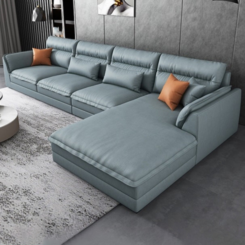 Moderne sectionals faux lederen kussen bovenarm sectionals. 134 inch