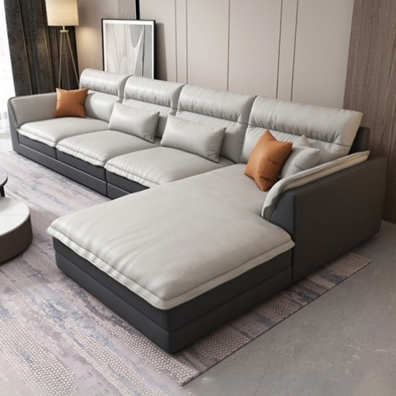 Moderne sectionals faux lederen kussen bovenarm sectionals. 134 inch