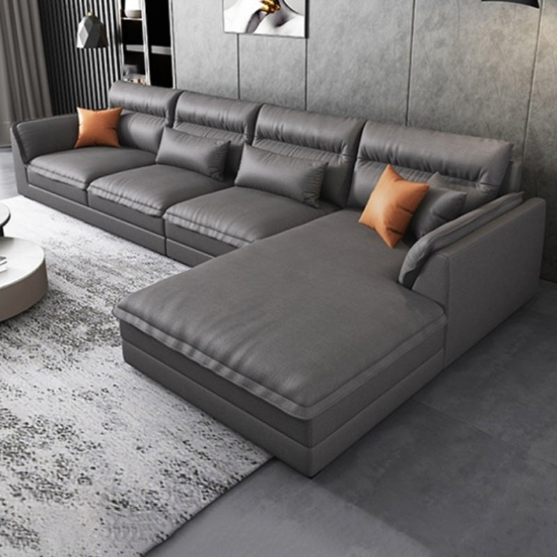 Moderne sectionals faux lederen kussen bovenarm sectionals. 134 inch