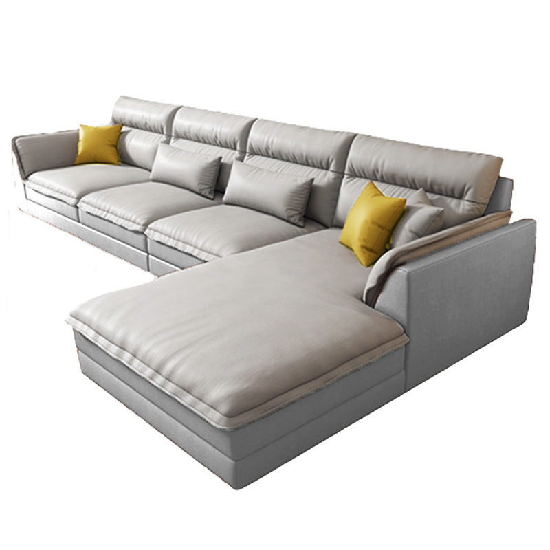 Moderne sectionals faux lederen kussen bovenarm sectionals. 134 inch