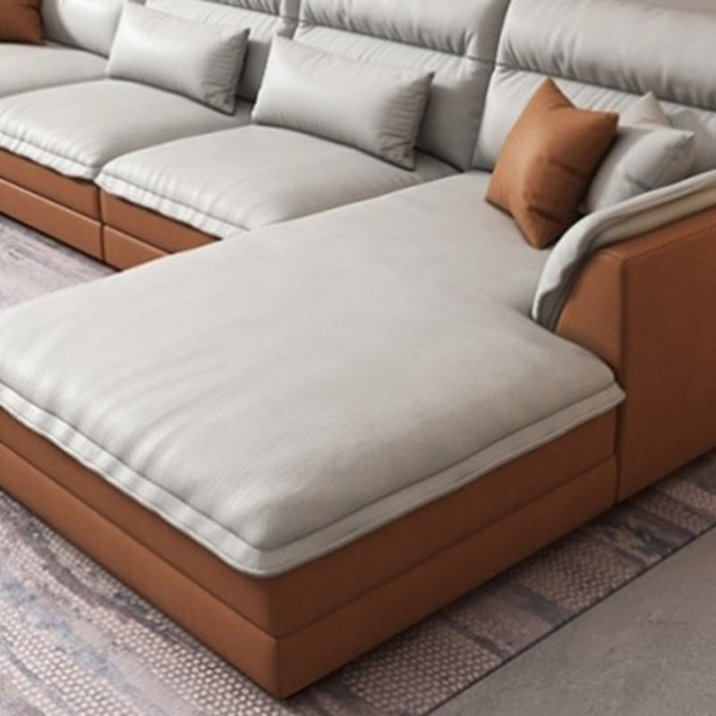 Moderne sectionals faux lederen kussen bovenarm sectionals. 134 inch