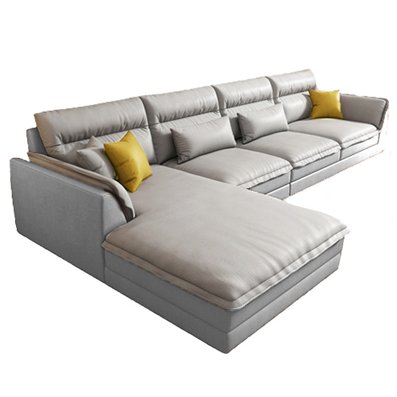 Moderne sectionals faux lederen kussen bovenarm sectionals. 134 inch