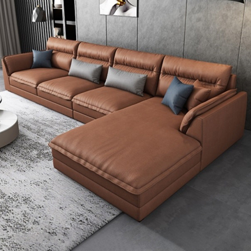 Moderne sectionals faux lederen kussen bovenarm sectionals. 134 inch