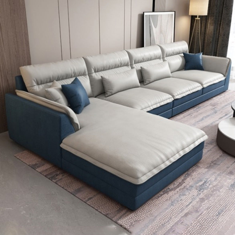 Moderne sectionals faux lederen kussen bovenarm sectionals. 134 inch