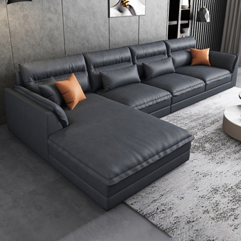 Moderne sectionals faux lederen kussen bovenarm sectionals. 134 inch