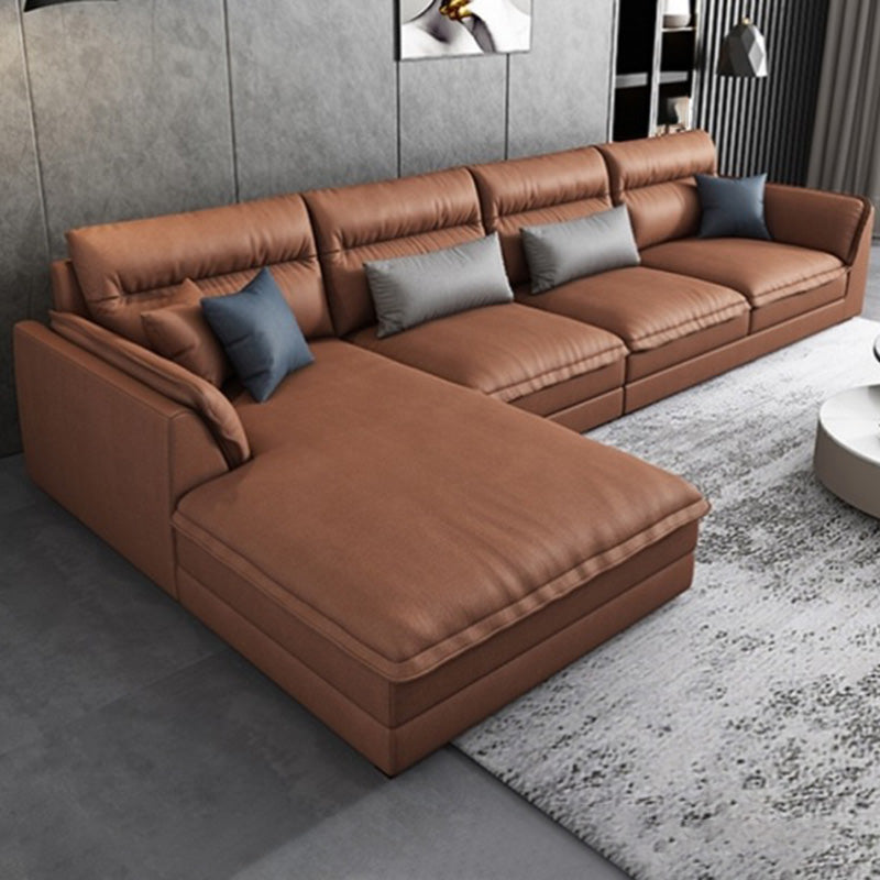 Moderne sectionals faux lederen kussen bovenarm sectionals. 134 inch