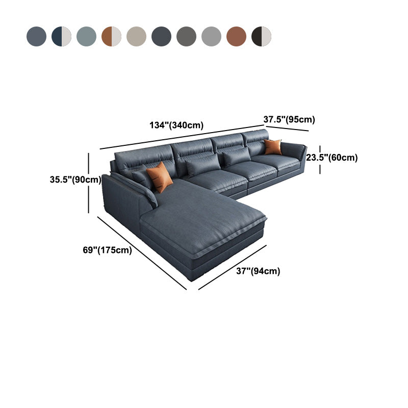 Moderne sectionals faux lederen kussen bovenarm sectionals. 134 inch