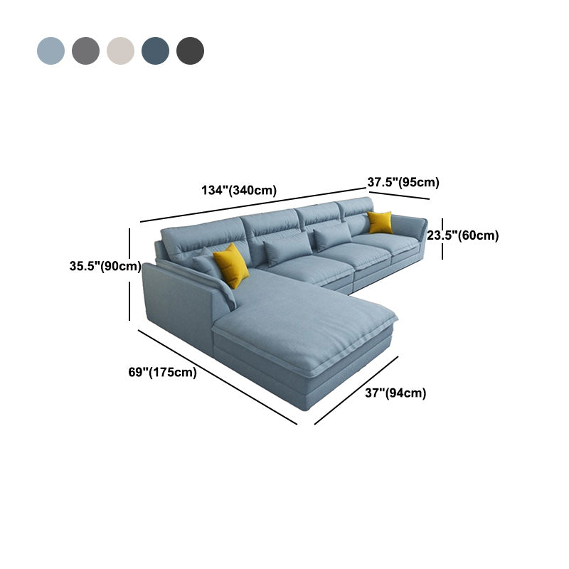 Moderne sectionals faux lederen kussen bovenarm sectionals. 134 inch