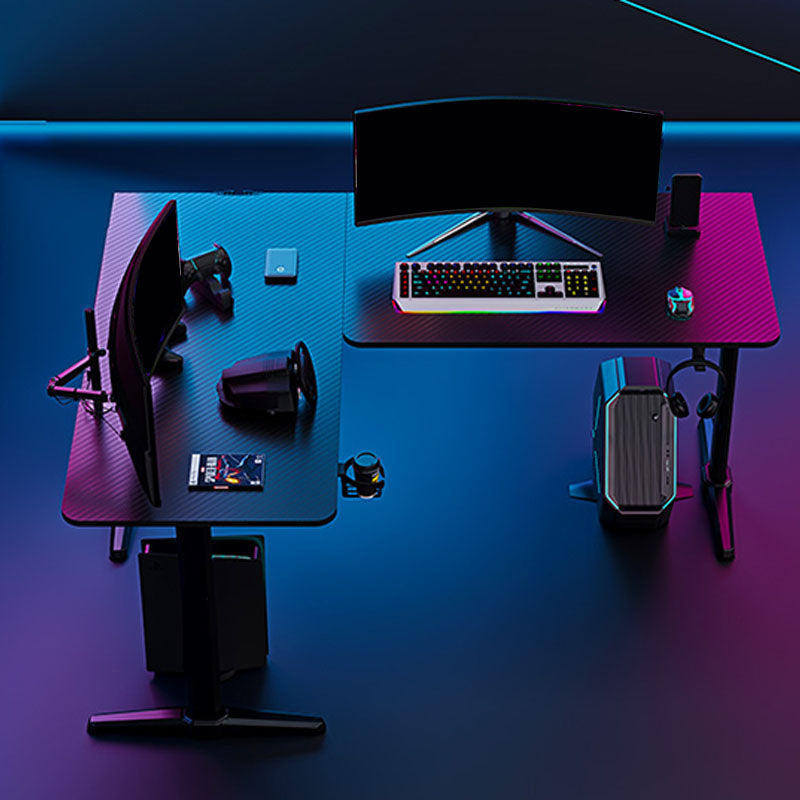 Home Industrial Lépre de jeux en forme de L Bureau d'écriture en bois avec des jambes en métal