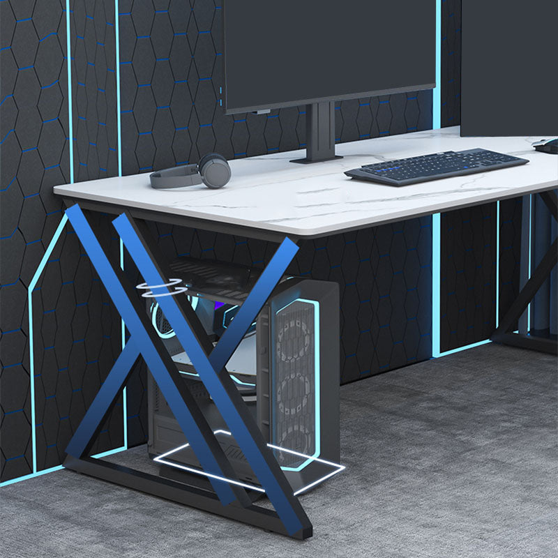 Rectangular Sintered Stone Office Desk Modern Home Writing Desk with Metal Legs