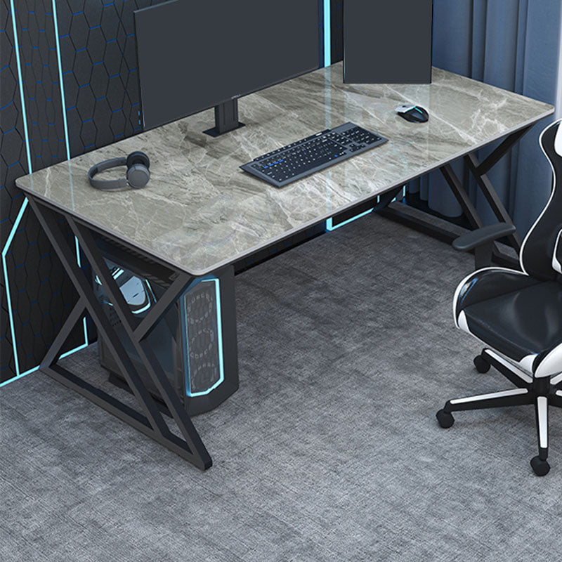 Rectangular Sintered Stone Office Desk Modern Home Writing Desk with Metal Legs